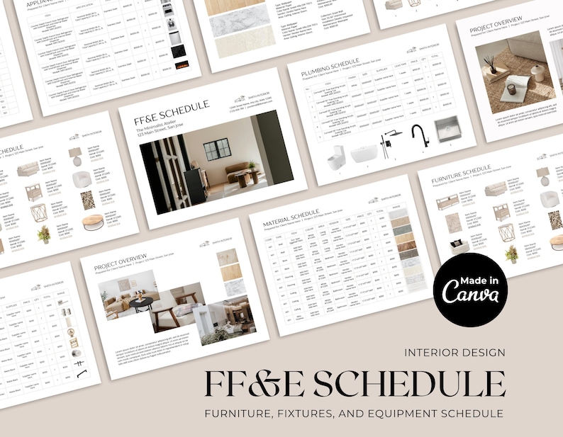 Finishes Schedule Template | FF&E Schedule, Furniture Board | Interior Design, Renovation Template | Finishes and Fixtures image 1