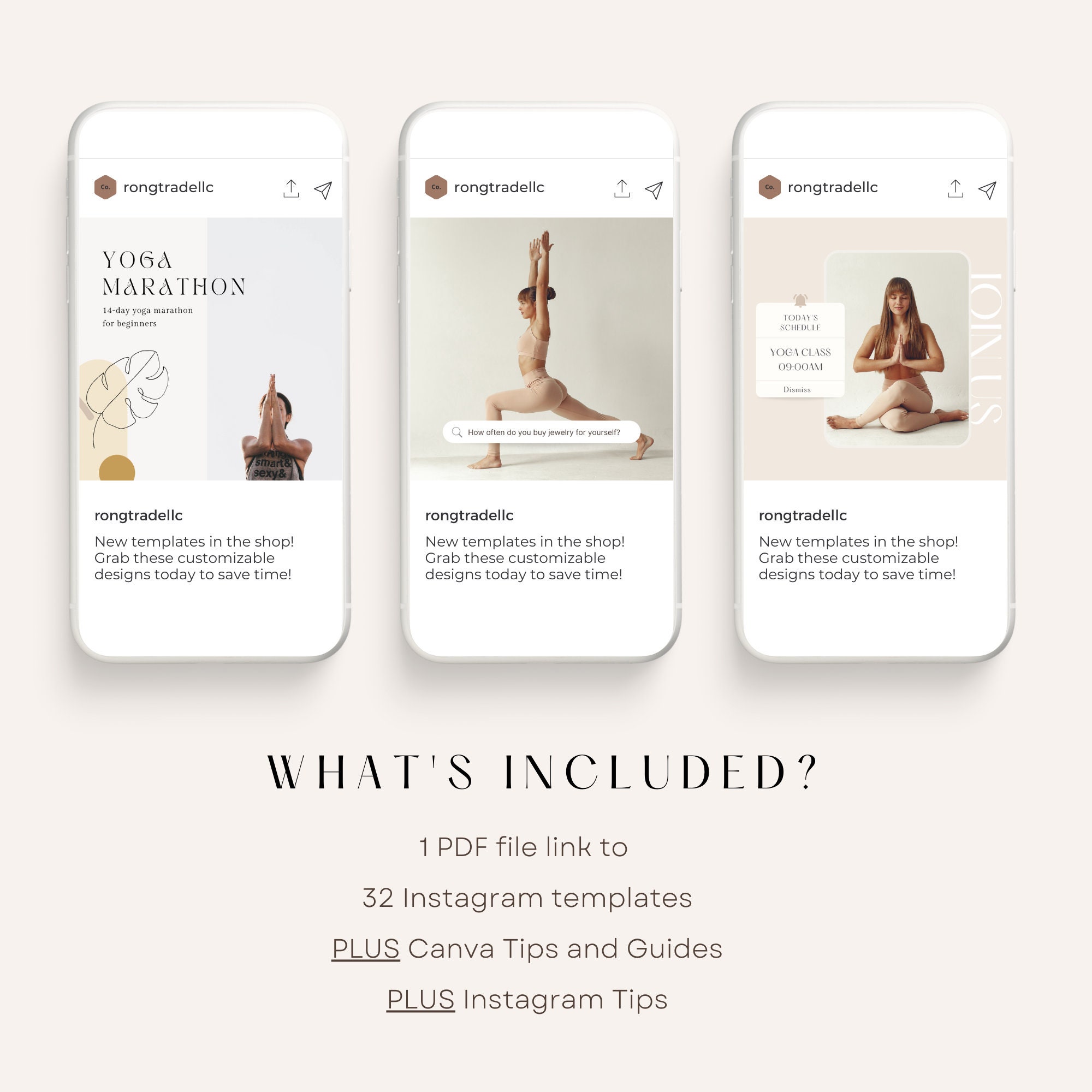 Yoga Instagram Post Templates | Yoga Teacher Wellness Coach | Fitness ...