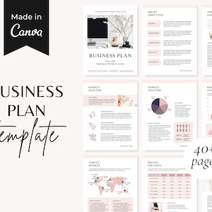 Small Business Plan Template | Small Business Planner Printable | Start Up Business Plan | Editable Canva Template