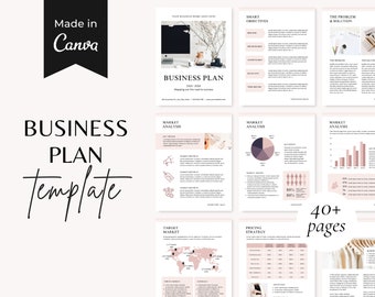 Small Business Plan Template | Small Business Planner Printable | Start Up Business Plan | Editable Canva Template