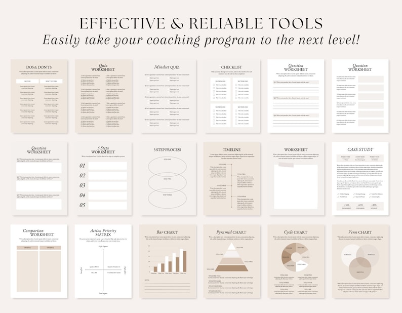 Coaching Worksheet Templates | Coaching Ebook Templates | Lead Magnet ...