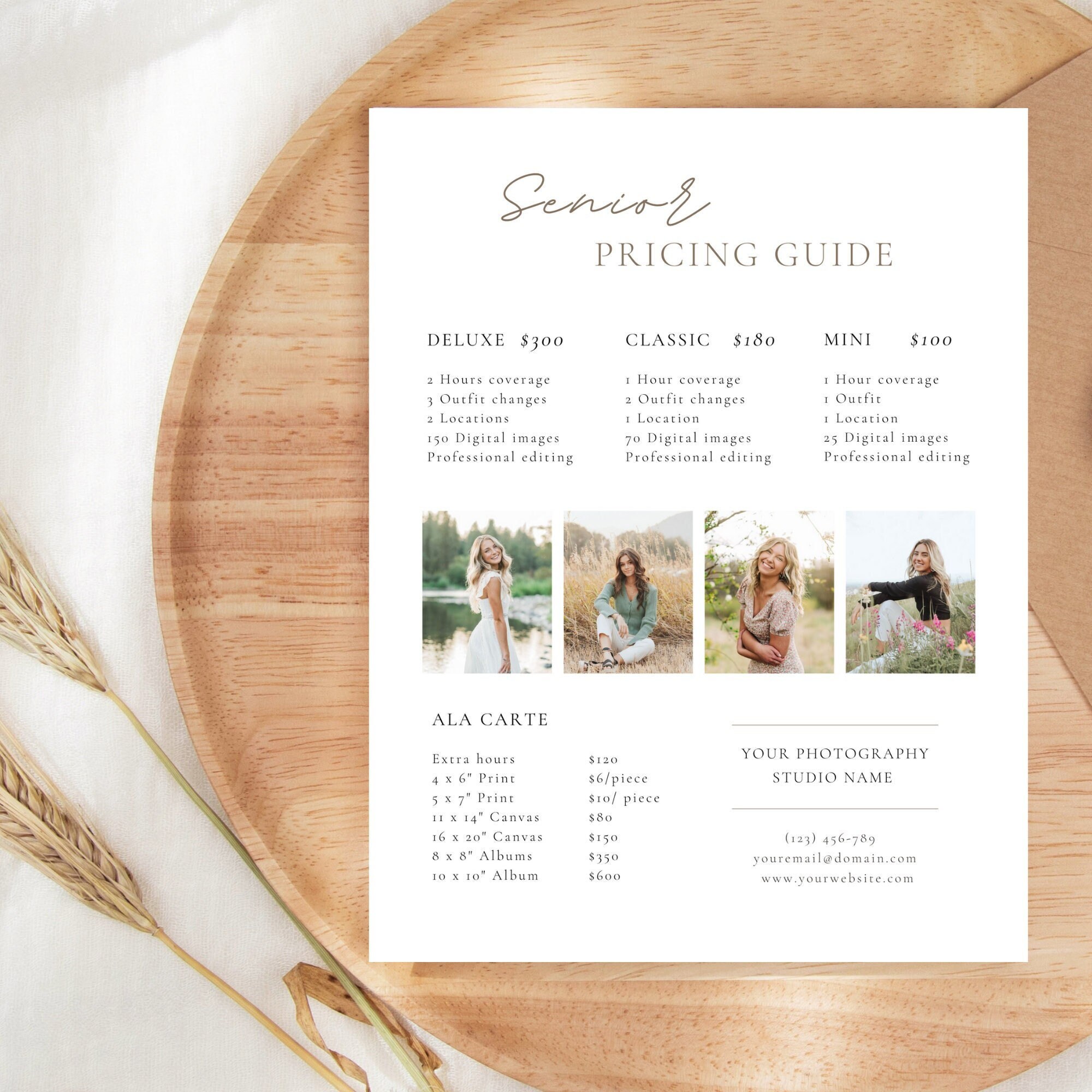 Senior Photography Pricing List Senior Pricing Guide Sheet - Etsy