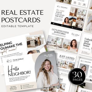Grundbesitz Postkarten | Hallo Nachbar Realtor Postkarten | Realtor Marketingbriefe | Makler | Canva Vorlage