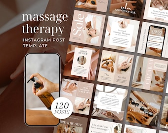 Massage Therapist Instagram Templates | Massage Therapy Social Media Post | Esthetician Beauty Spa Marketing