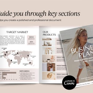 Business Plan Template Printable | Small Business Planner | Start Up Workbook | Side Hustle Planner | Canva Template image 8