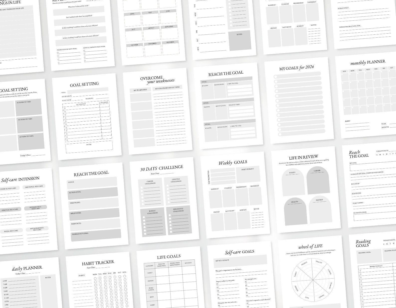 Goal Setting Planner Template | 2024 SMART Goal Tracker | Goal Planning ...