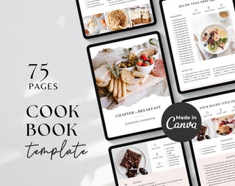 Cookbook Template | Editable Recipe Book Template | Printable Family Cookbook | Recipe E-Book | Food Blogger