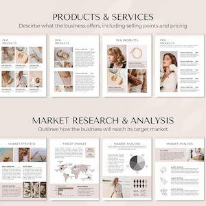 Business Plan Template Printable | Small Business Planner | Start Up Workbook | Side Hustle Planner | Canva Template image 6