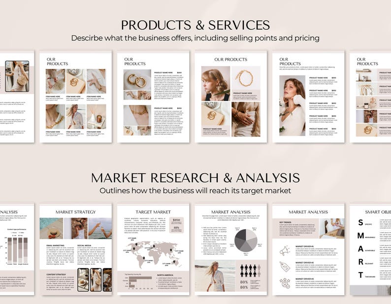 Business Plan Template Printable | Small Business Planner | Start Up Workbook | Side Hustle Planner | Canva Template image 6