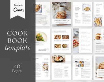 Rezeptbuch Vorlage | Canva Kochbuch Vorlage | Rezept-Ebook-Vorlage | Essensplaner