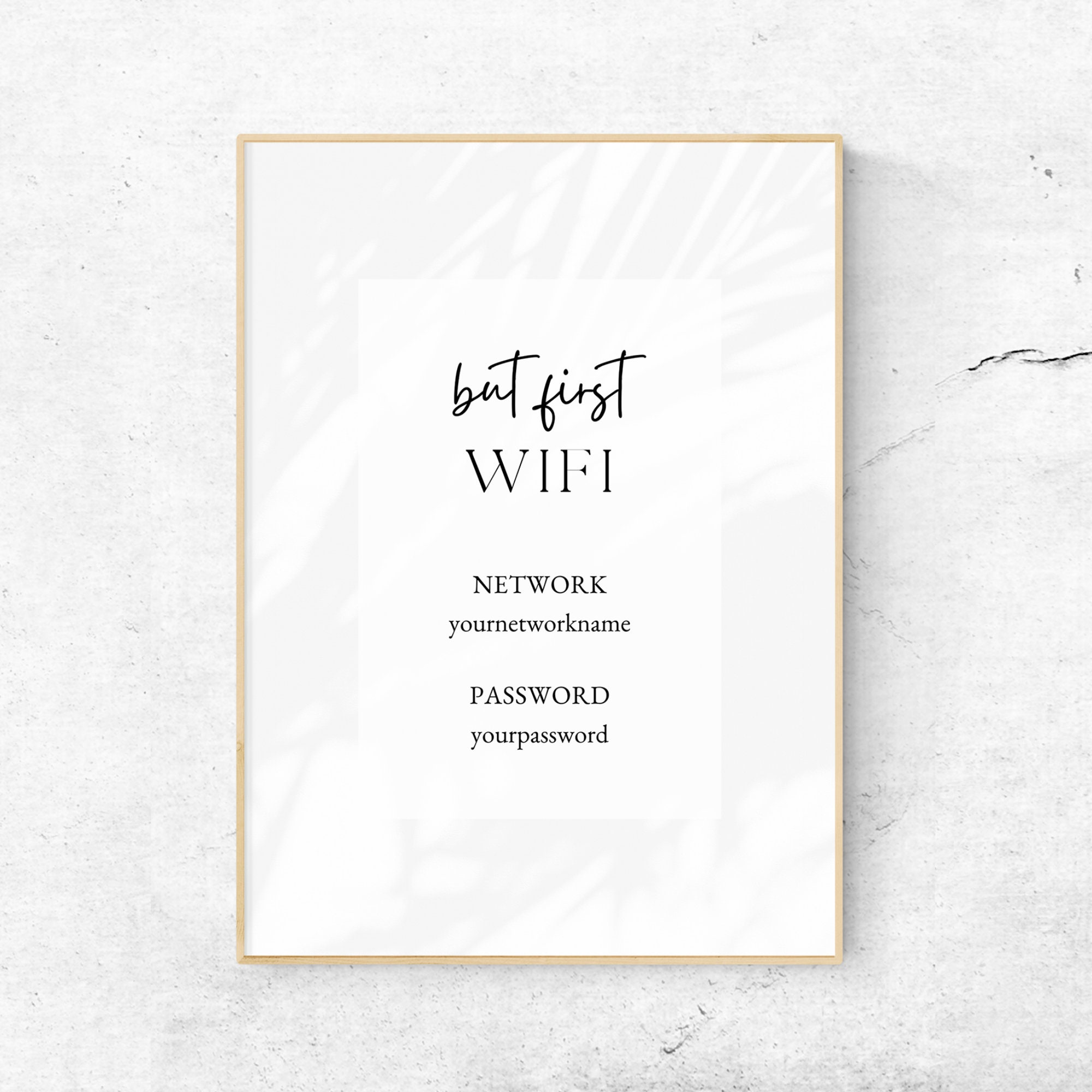 But First WIFI Sign Templateairbnb Internet Code - Etsy