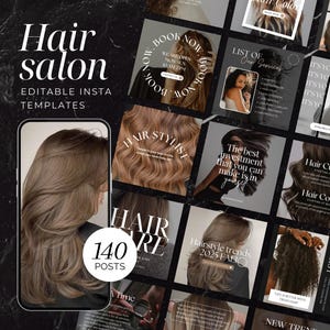 Hair Instagram Post Template | Hair Salon Social Media Template | Hairstylist Wig Instagram Template