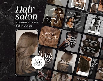 Hair Instagram Post Template | Hair Salon Social Media Template | Hairstylist Wig Instagram Template