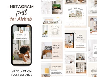 Airbnb Instagram Post Template | Editable VRBO Social Media Template | Short Term Rental Instagram Template | Vacation Rental Instagram Post