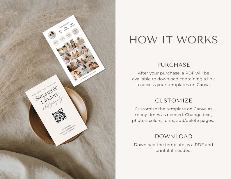 Instagram Business Card | IG Business Card | QR code Business Card | Photography Template | Photographer Business Card image 9