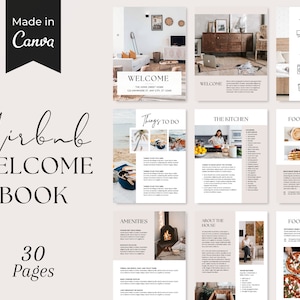 Airbnb Welcome Book Template | Vacation Rental Welcome Book | VBRO Guest Guidebook | Canva Welcome Guide