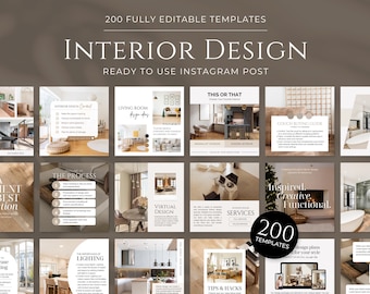 Interior Design Instagram Post Template | Interior Design IG Post Templates | Minimalist Canva Templates | Real Estate Social Media Posts