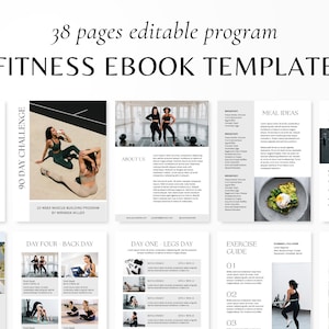 Fitness Ebook Template |Fitness Planner| Ebook Exercise Template | Nutrition Yoga Workout Gym Personal Training | Fitness Tracker