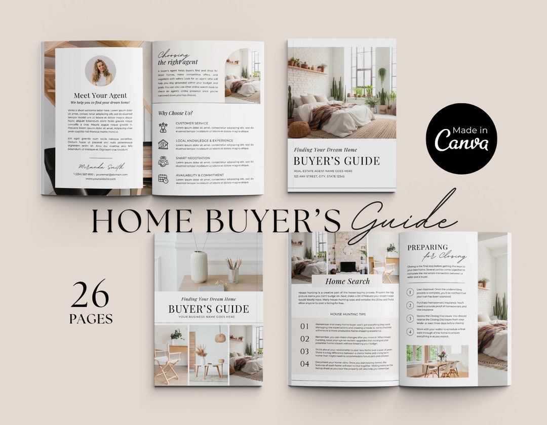 Home Buyer Guide Template | Real Estate Buyer Packet | Canva Template ...
