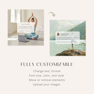 Yoga Instagram Post Templates | Yoga Teacher Wellness Coach | Fitness ...