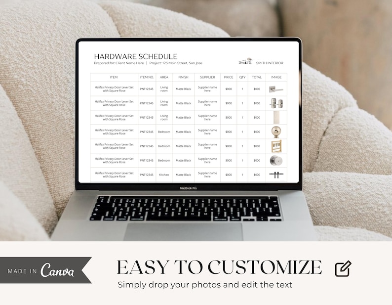 Finishes Schedule Template | FF&E Schedule, Furniture Board | Interior Design, Renovation Template | Finishes and Fixtures image 4