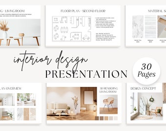 Interior Design Template | Client Presentation Template | Interior Designer Moodboard | E-Design Presentation Board | Canva Template