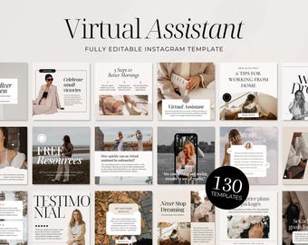 Virtual Assistant Instagram Templates | Social Media Manager Templates | Personal Assistant Portfolio | VA Welcome Packet | Canva Template