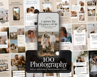 Photography Instagram Story Template | Photographer Template | Social Media Canva Template | Mini Session Wedding Photography Template