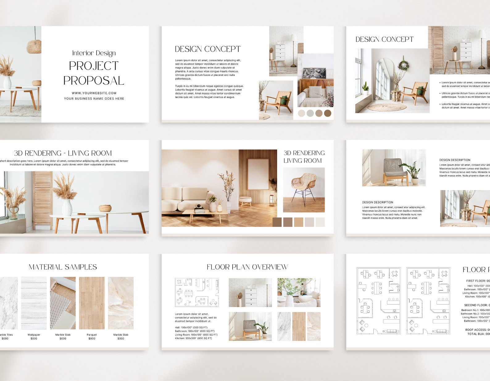 Interior Design Template | Client Presentation Template | Interior ...