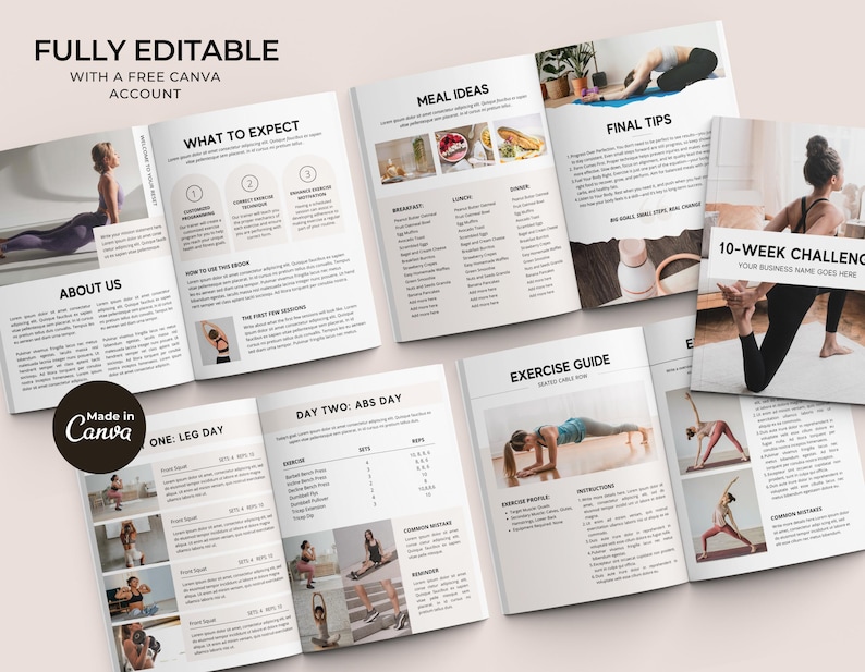 Fitness Ebook Template | Fitness Program Planner | Fitness Yoga Coach Template | Nutrition Coach | Workout Personal Training | Gym Packet image 9