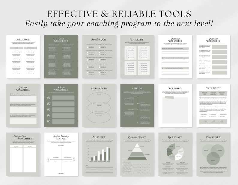 Coaching Worksheet Templates | Coaching Ebook Templates | Lead Magnet ...
