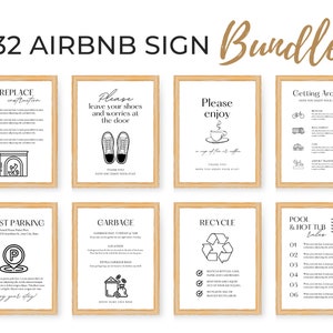 Znak powitalny Airbnb | Przewodnik powitalny AirBnB | Znak z instrukcją wymeldowania | Zasady domu | Szablon znaku WIFI Airbnb