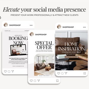 Sjabloon Instagram-bericht interieurontwerp | IG-postsjablonen voor interieurontwerp | Minimalistische canvassjablonen | Socialmediaberichten over onroerend goed afbeelding 5