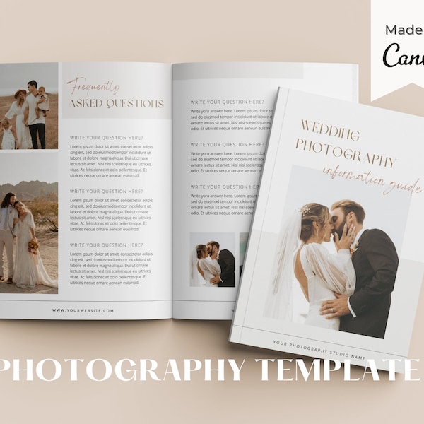 Wedding Photography Welcome Guide Template| Client Guide Template| Engagement Wedding Session| Wedding Style Guide| Pricing Template
