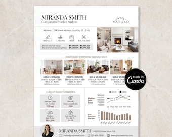 Real Estate CMA Template | Comparable Market Analysis | Home Valuation | Luxury Property Flyer