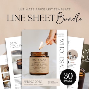 卸売ラインシートテンプレート | ビジネスカタログテンプレート | 製品リスト | 卸売価格表 | キャンドルジュエリー卸売チャート
