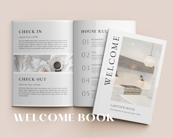 Airbnb Welcome Book Template | Airbnb Guest Book Template | Airbnb House Manual | VRBO Host Guidebook | Canva Template