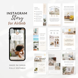 Airbnb Instagram Story Template | Editable VRBO Social Media Template | Short Term Rental Instagram Template | Vacation Rental Instagram