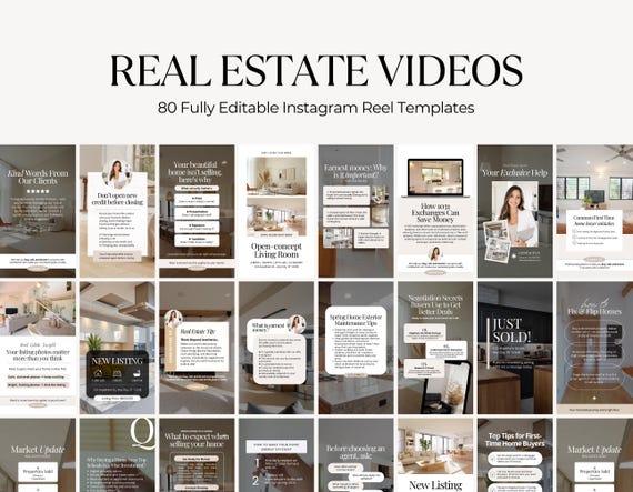 Real Estate Reel Video | Realtor Instagram Reel Templates | Social Media Marketing | Canva Templates