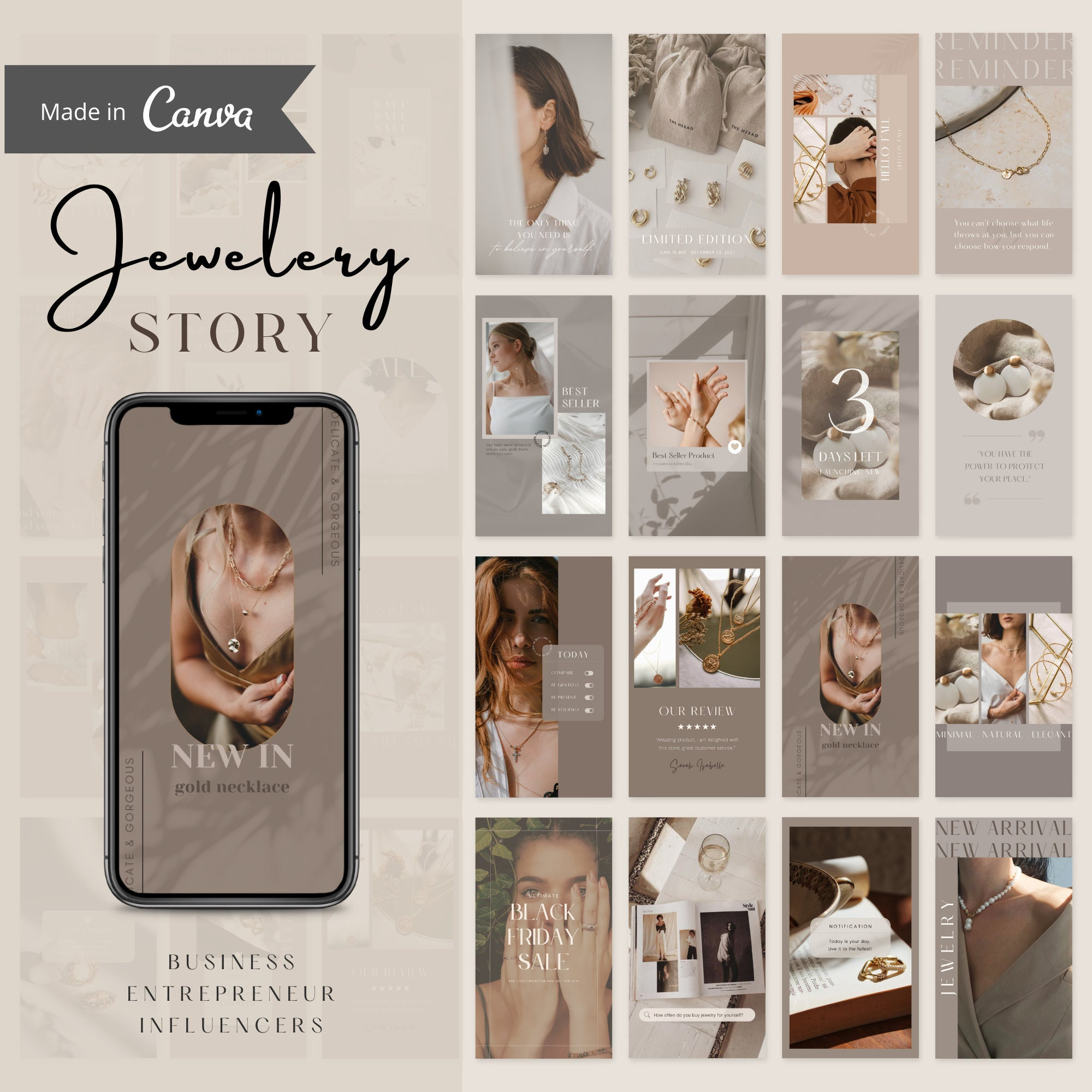 Jewelry Instagram Story Templates Jewellery Social Media | Etsy