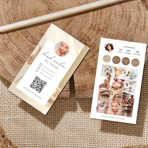 Instagram-visitekaartje voor Lash Tech | Instagram-visitekaartje | IG-visitekaartje | Visitekaartje met QR-code | Bewerkbare schoonheidssalonsjabloon