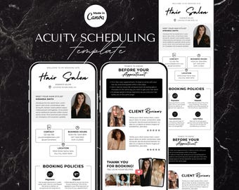 Acuity Scheduling Template| Hair Stylist Acuity Scheduling |  Makeup Acuity Booking Website | Hair Salon, Nail, Lash Tech, Makeup Artist