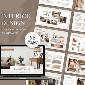 Interior Design Template | Client Presentation Template | Interior Designer Moodboard | E-Design Presentation Board | Canva Template