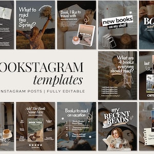 Bookstagram-mall | 80 estetiska Instagram-inlägg för Canva bild 9