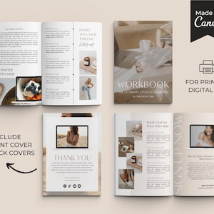 May include: A digital workbook with a white background and black text. The title of the workbook is "WORKBOOK: THE ULTIMATE COACH HANDBOOK BY [NAME]" The workbook includes a thank you page with social media icons and a sign up page with the text "SIGN UP NOW! ARE YOU READY FOR NEXT LEVEL SOCIAL MEDIA RESULTS?"