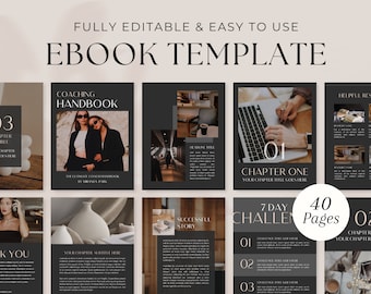 Ebook Template Canva | Coaching Guide Book Canva Template| Lead Magnet | Course Creator Template | Modern Workbook