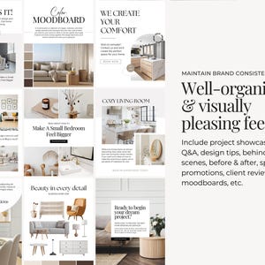 Sjabloon Instagram-bericht interieurontwerp | IG-postsjablonen voor interieurontwerp | Minimalistische canvassjablonen | Socialmediaberichten over onroerend goed afbeelding 9