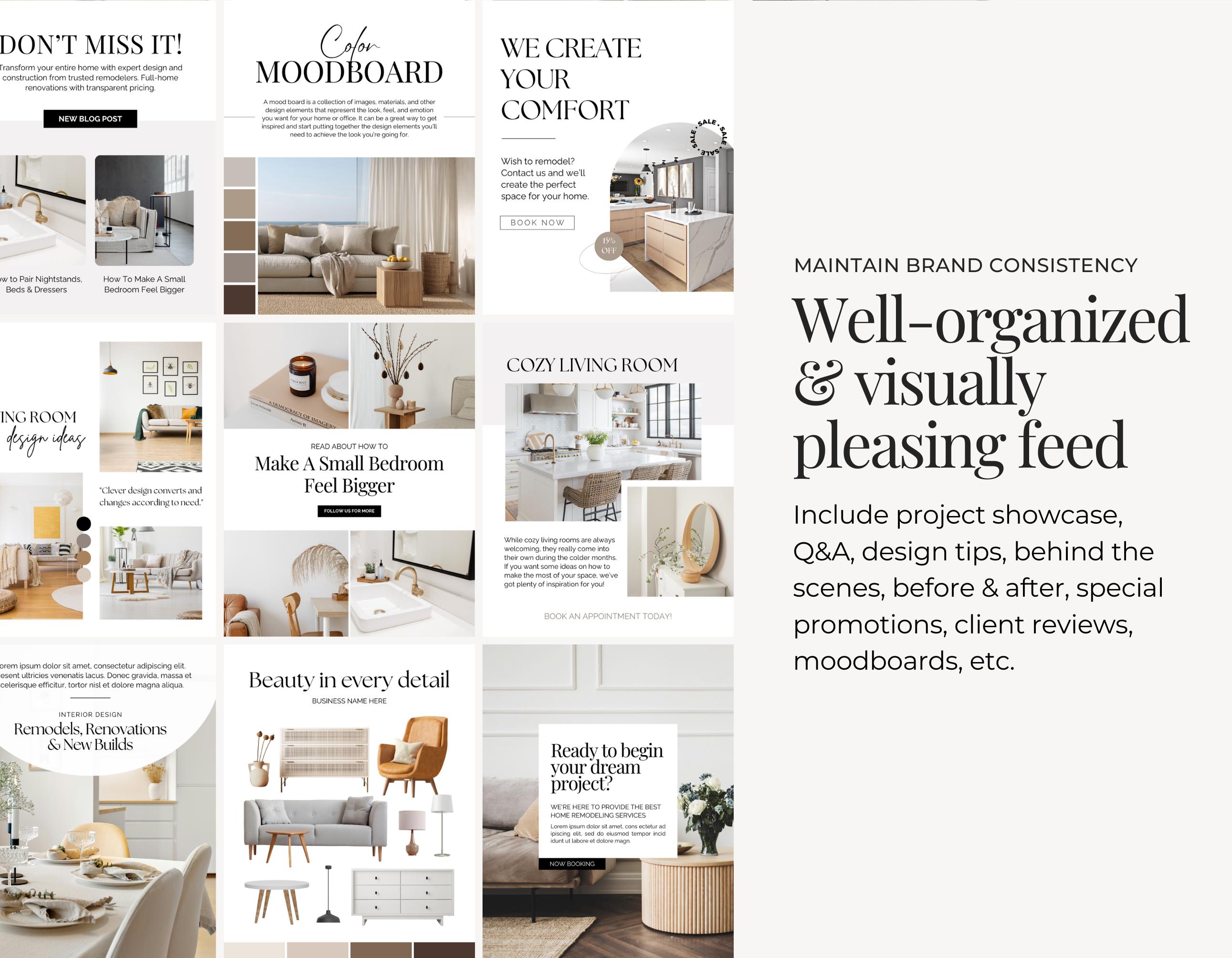 Interior Design Instagram Post Template | Interior Design IG Post ...