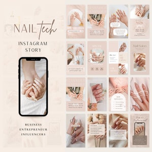 Esthetician Instagram Story Template | Nail Salon Social Media | Nail care instagram canva | Minimalism Instagram | Pedicure Manicure Beauty