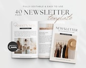 Editable Newsletter Template | Blogger, Real Estate, Realtor, Nonprofit, School, Small Business | Newspaper, Brochure, Booklet
